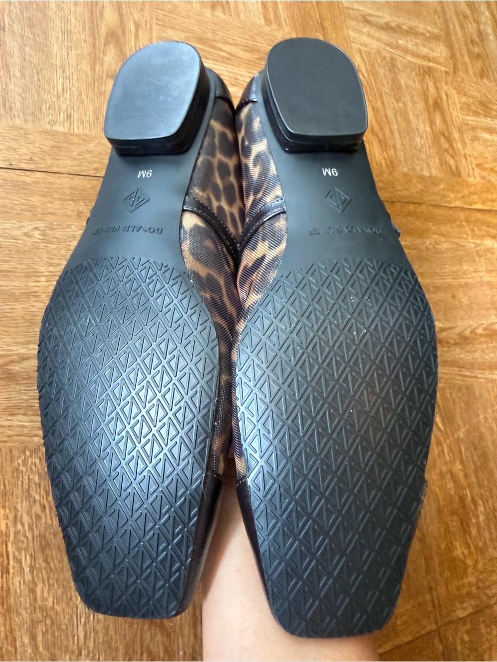 Donald J. Pliner Ditzy Leopard Print Mary Jane Flats with Black Trim - Picture 6 of 11